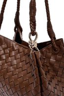 Women's Brown Braided Shoulder Bag | Derimod Women's Brown Braided Shoulder Bag | Derimod