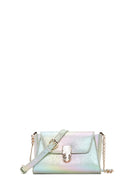Women's Blue Metallic Patent Leather Mini Crossbody Bag | Derimod Women's Blue Metallic Patent Leather Mini Crossbody Bag | Derimod