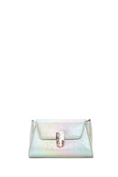 Women's Blue Metallic Patent Leather Mini Crossbody Bag | Derimod Women's Blue Metallic Patent Leather Mini Crossbody Bag | Derimod