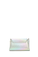 Women's Blue Metallic Patent Leather Mini Crossbody Bag | Derimod Women's Blue Metallic Patent Leather Mini Crossbody Bag | Derimod