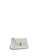 Women's Blue Metallic Patent Leather Mini Crossbody Bag | Derimod Women's Blue Metallic Patent Leather Mini Crossbody Bag | Derimod