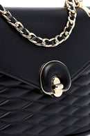 Women's Black Long Strap Quilted Crossbody Bag | Derimod Women's Black Long Strap Quilted Crossbody Bag | Derimod