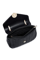 Women's Black Long Strap Quilted Crossbody Bag | Derimod Women's Black Long Strap Quilted Crossbody Bag | Derimod