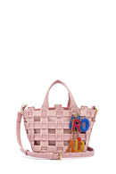 Woman Pink Long Strap Knitted Shoulder Bag | Derimod Woman Pink Long Strap Knitted Shoulder Bag | Derimod