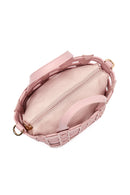 Woman Pink Long Strap Knitted Shoulder Bag | Derimod Woman Pink Long Strap Knitted Shoulder Bag | Derimod