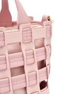 Woman Pink Long Strap Knitted Shoulder Bag | Derimod Woman Pink Long Strap Knitted Shoulder Bag | Derimod