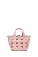 Woman Pink Long Strap Knitted Shoulder Bag | Derimod Woman Pink Long Strap Knitted Shoulder Bag | Derimod