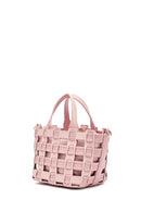 Woman Pink Long Strap Knitted Shoulder Bag | Derimod Woman Pink Long Strap Knitted Shoulder Bag | Derimod