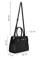 Women's Black Long Strap Knitted Classic Shoulder Bag | Derimod Women's Black Long Strap Knitted Classic Shoulder Bag | Derimod