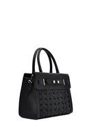 Women's Black Long Strap Knitted Classic Shoulder Bag | Derimod Women's Black Long Strap Knitted Classic Shoulder Bag | Derimod