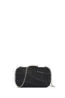 Women's Black Long Chain Strap Stone Mini Box Evening Bag | Derimod Women's Black Long Chain Strap Stone Mini Box Evening Bag | Derimod