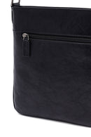 Men's Black Long Suspender Leather Messenger Bag | Derimod Men's Black Long Suspender Leather Messenger Bag | Derimod