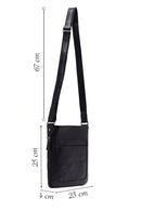 Men's Black Long Suspender Leather Messenger Bag | Derimod Men's Black Long Suspender Leather Messenger Bag | Derimod