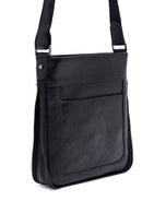 Men's Black Long Suspender Leather Messenger Bag | Derimod Men's Black Long Suspender Leather Messenger Bag | Derimod