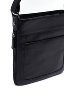 Men's Black Long Suspender Leather Messenger Bag | Derimod Men's Black Long Suspender Leather Messenger Bag | Derimod