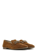 Women's Tan Suede Leather Masculine Loafer | Derimod Women's Tan Suede Leather Masculine Loafer | Derimod