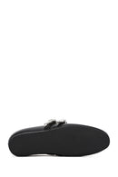 Women's Black Double Buckled Leather Ballerinas | Derimod Women's Black Double Buckled Leather Ballerinas | Derimod