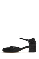 Women's Black Ankle Buckle Low Thick Heel Patent Leather Shoes | Derimod Women's Black Ankle Buckle Low Thick Heel Patent Leather Shoes | Derimod