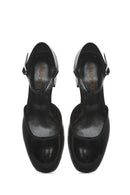 Women's Black Ankle Buckle Low Thick Heel Patent Leather Shoes | Derimod Women's Black Ankle Buckle Low Thick Heel Patent Leather Shoes | Derimod