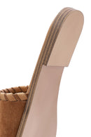Women's Tan Suede Leather Slippers | Derimod Women's Tan Suede Leather Slippers | Derimod