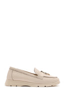 Kadın Krem Deri Comfort Loafer | Derimod Kadın Krem Deri Comfort Loafer | Derimod