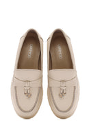 Kadın Krem Deri Comfort Loafer | Derimod Kadın Krem Deri Comfort Loafer | Derimod