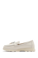 Women's Beige Leather Comfort Loafer | Derimod Women's Beige Leather Comfort Loafer | Derimod