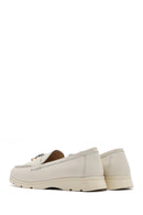 Women's Beige Leather Comfort Loafer | Derimod Women's Beige Leather Comfort Loafer | Derimod