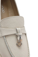 Women's Beige Leather Comfort Loafer | Derimod Women's Beige Leather Comfort Loafer | Derimod