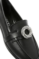 Kadın Siyah Tokalı Deri Maskülen Loafer | Derimod Kadın Siyah Tokalı Deri Maskülen Loafer | Derimod