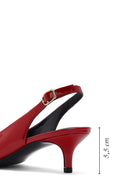 Women's Red Open Back Low Heel Patent Leather Shoes | Derimod Women's Red Open Back Low Heel Patent Leather Shoes | Derimod
