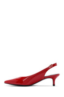 Women's Red Open Back Low Heel Patent Leather Shoes | Derimod Women's Red Open Back Low Heel Patent Leather Shoes | Derimod