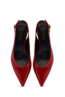 Women's Red Open Back Low Heel Patent Leather Shoes | Derimod Women's Red Open Back Low Heel Patent Leather Shoes | Derimod