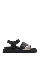 Women's Black Strappy Thick-Sole Leather Sandals | Derimod Women's Black Strappy Thick-Sole Leather Sandals | Derimod