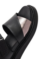 Women's Black Strappy Thick-Sole Leather Sandals | Derimod Women's Black Strappy Thick-Sole Leather Sandals | Derimod