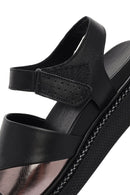Women's Black Strappy Thick-Sole Leather Sandals | Derimod Women's Black Strappy Thick-Sole Leather Sandals | Derimod