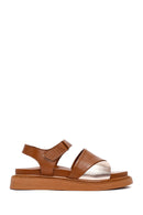 Women's Brown Strappy Thick Soled Leather Sandals | Derimod Women's Brown Strappy Thick Soled Leather Sandals | Derimod