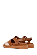 Women's Brown Strappy Thick Soled Leather Sandals | Derimod Women's Brown Strappy Thick Soled Leather Sandals | Derimod