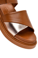 Women's Brown Strappy Thick Soled Leather Sandals | Derimod Women's Brown Strappy Thick Soled Leather Sandals | Derimod
