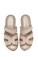 Women's Mink Leather Comfort Slippers | Derimod Women's Mink Leather Comfort Slippers | Derimod
