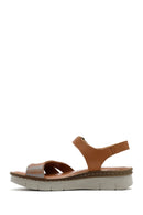 Women's Tan Strap Leather Comfort Sandals | Derimod Women's Tan Strap Leather Comfort Sandals | Derimod