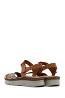 Women's Tan Strap Leather Comfort Sandals | Derimod Women's Tan Strap Leather Comfort Sandals | Derimod