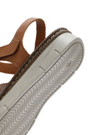 Women's Tan Strap Leather Comfort Sandals | Derimod Women's Tan Strap Leather Comfort Sandals | Derimod
