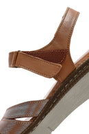 Women's Tan Strap Leather Comfort Sandals | Derimod Women's Tan Strap Leather Comfort Sandals | Derimod