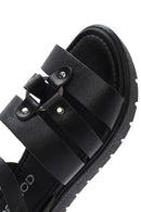 Women's Black Leather Ankle Buckle Sandals | Derimod Women's Black Leather Ankle Buckle Sandals | Derimod