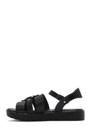 Women's Black Leather Ankle Buckle Sandals | Derimod Women's Black Leather Ankle Buckle Sandals | Derimod
