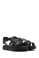 Women's Black Leather Ankle Buckle Sandals | Derimod Women's Black Leather Ankle Buckle Sandals | Derimod