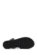 Women's Black Leather Ankle Buckle Sandals | Derimod Women's Black Leather Ankle Buckle Sandals | Derimod