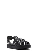 Women's Black Leather Ankle Buckle Sandals | Derimod Women's Black Leather Ankle Buckle Sandals | Derimod