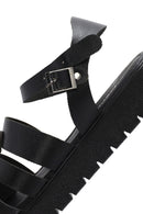 Women's Black Leather Ankle Buckle Sandals | Derimod Women's Black Leather Ankle Buckle Sandals | Derimod